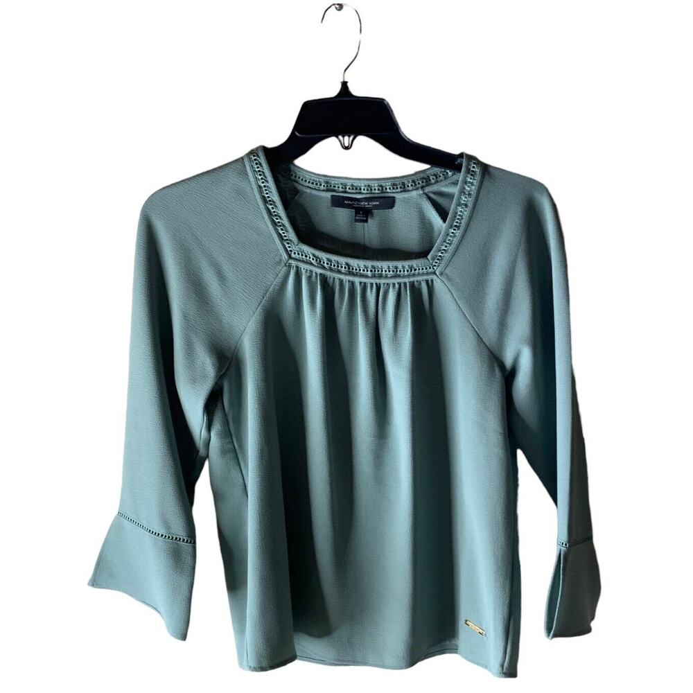 Marc New York Top Womens Small Bell Sleeve Square Lace Neck Blouse NWT